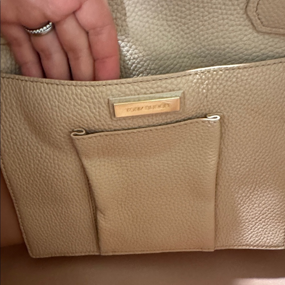 Tory Burch Perry leather Pebbled light Blush Pink Neutral Leather Tote - Picture 5 of 6